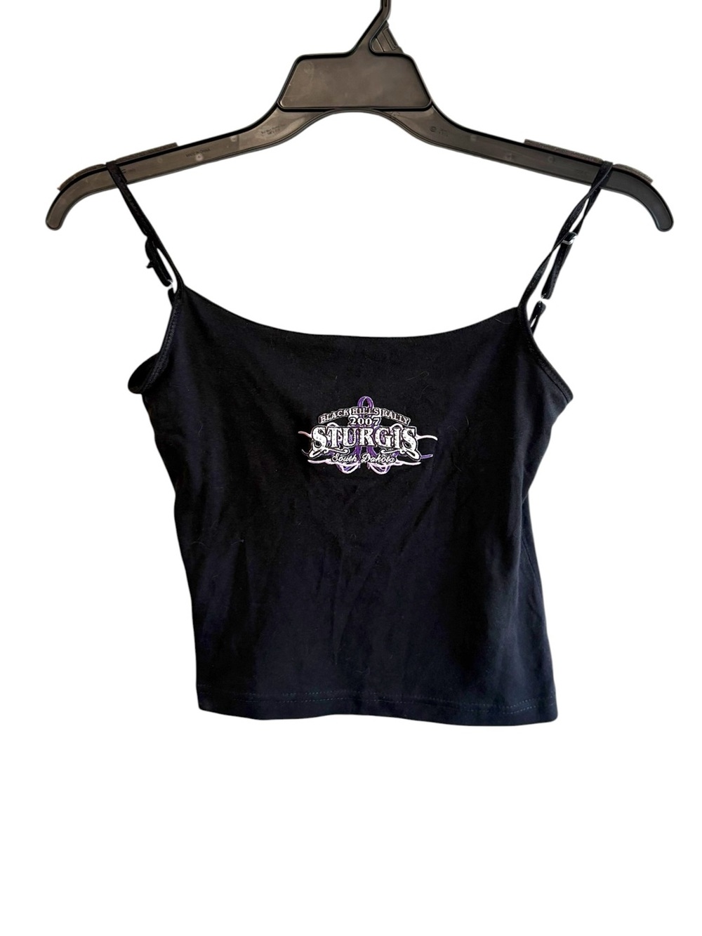 Hot Leathers Size XL Black Purple 2007 Sturgis Embroidered Tank Top Y2K Biker